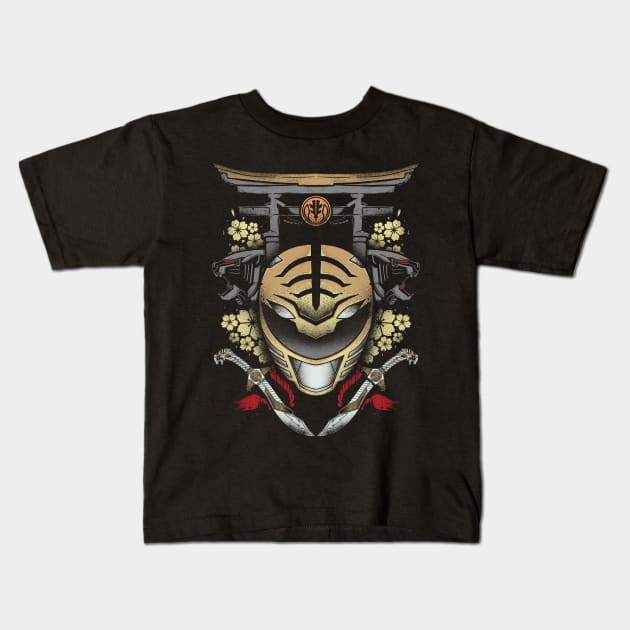 White Ranger Kids T-Shirt by ramenboy